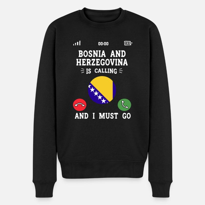 Bosnie-Herzégovine Drapeau Bosnie - Pull Premium bio Homme - noir