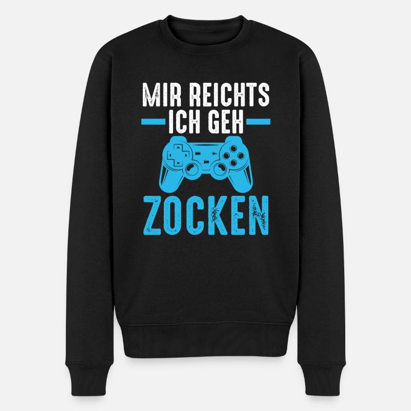 Zocker Zocken Gamer - Männer Premium Bio Pullover - Schwarz