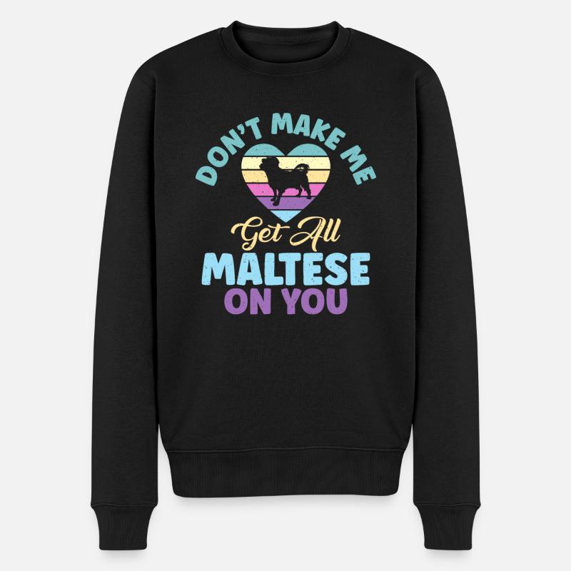Cadeaux de propriétaire maltais - Pull Premium bio Homme - noir