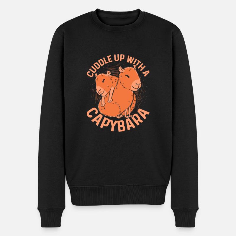 Cuddle Up With A Capybara Capibara Owner Mammal - Männer Premium Bio Pullover - Schwarz