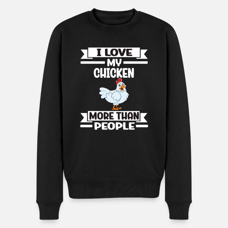 Drôle de poulet disant poulet - Pull Premium bio Homme - noir