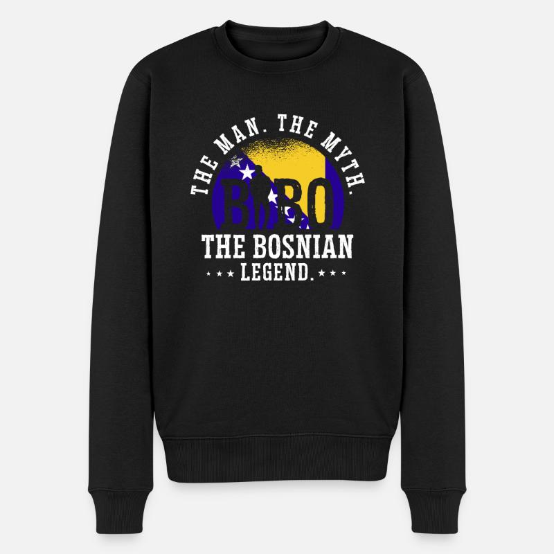 Bosnie-Herzégovine Drapeau Bosnie - Pull Premium bio Homme - noir