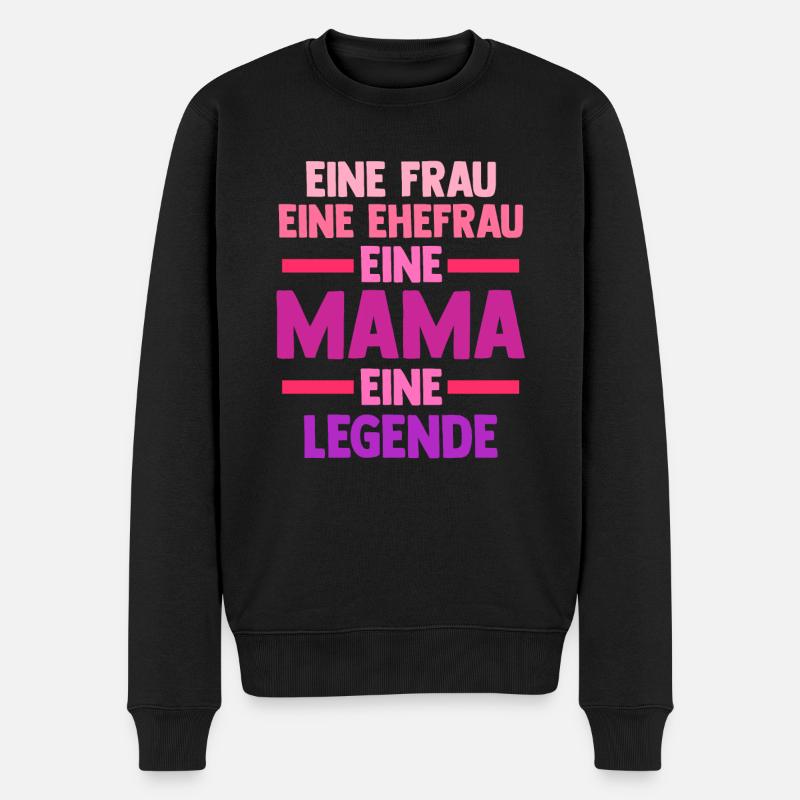 Ehefrau Mutter Mama - Männer Premium Bio Pullover - Schwarz