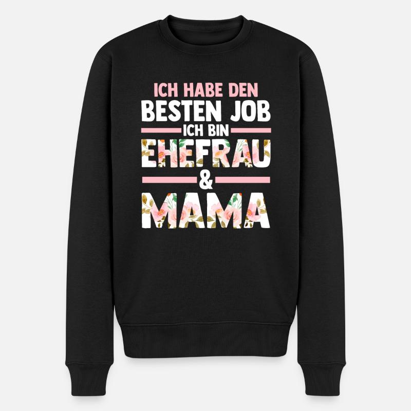 Ehefrau Mutter Mama - Männer Premium Bio Pullover - Schwarz