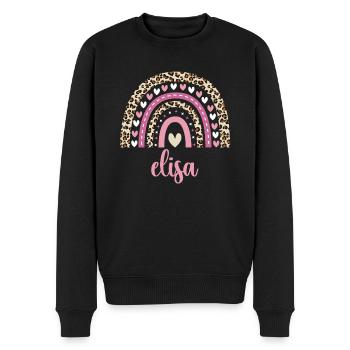 Elisa Regenbogen Name Geburtstag Elisa - Männer Premium Bio Pullover - Schwarz - Vorne - Nico (187cm)