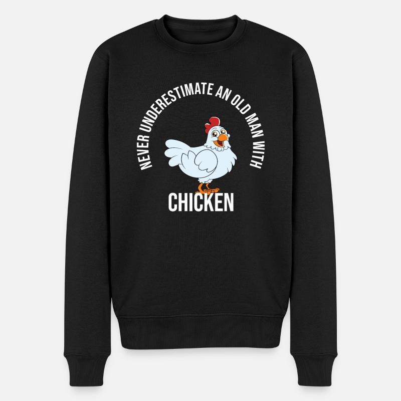 Drôle de poulet disant poulet - Pull Premium bio Homme - noir