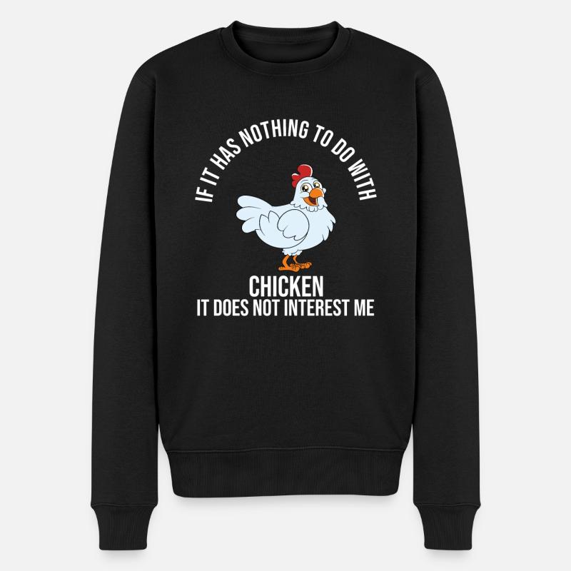 Drôle de poulet disant poulet - Pull Premium bio Homme - noir