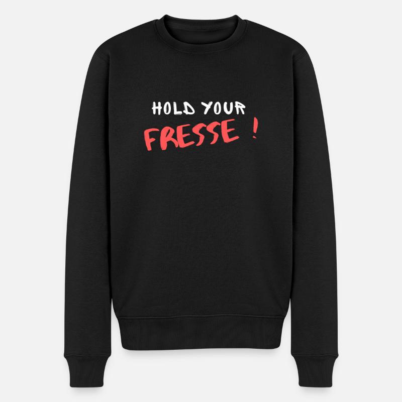 Hold Your Fresse - Männer Premium Bio Pullover - Schwarz