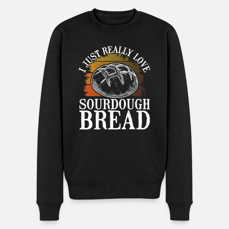Ich Liebe Sauerteigbrot - Männer Premium Bio Pullover - Schwarz
