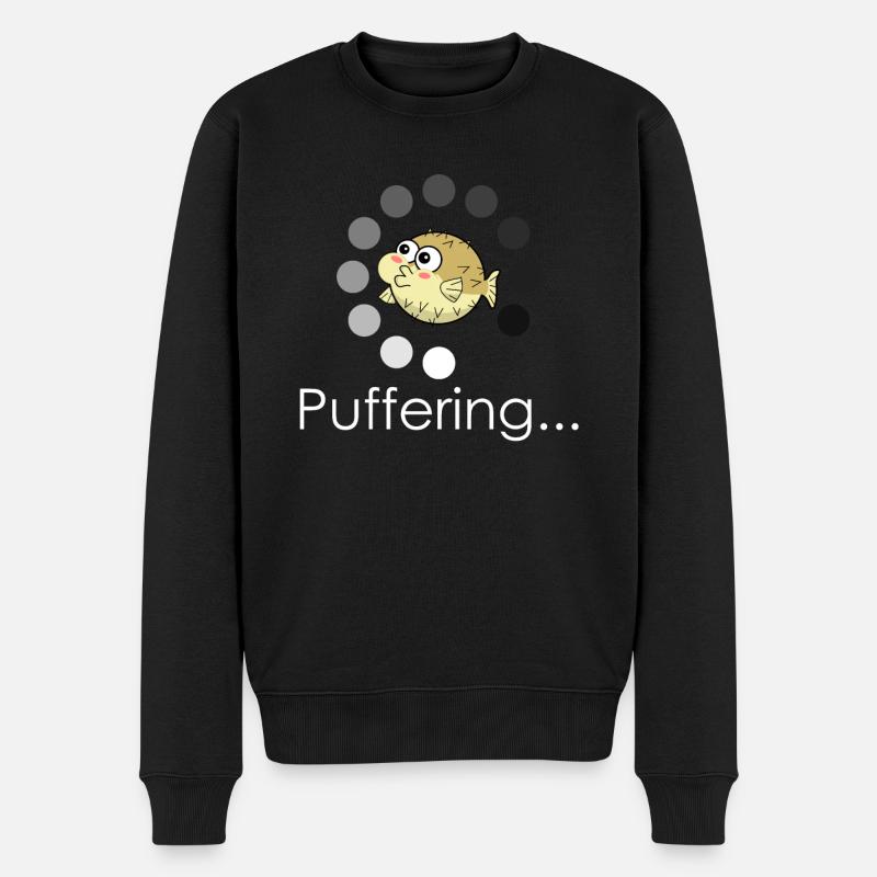 Pufferfish Bufferring - Männer Premium Bio Pullover - Schwarz