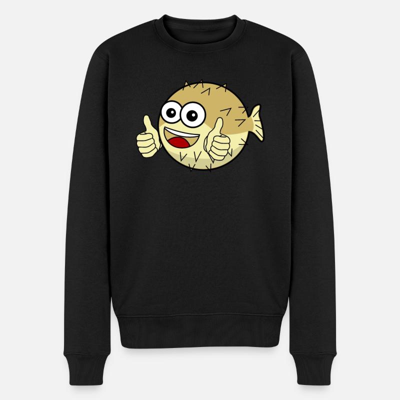 Pufferfish - Männer Premium Bio Pullover - Schwarz