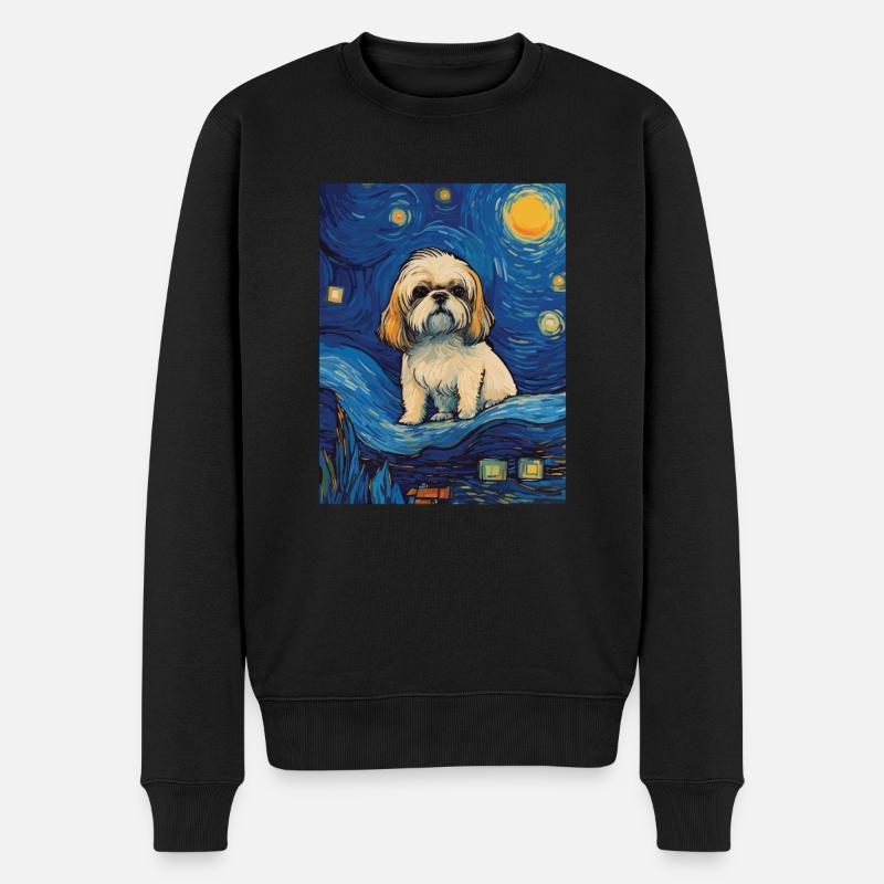 Shih Tzu &; Sternennacht: Ein Meisterwerk Des - Männer Premium Bio Pullover - Schwarz