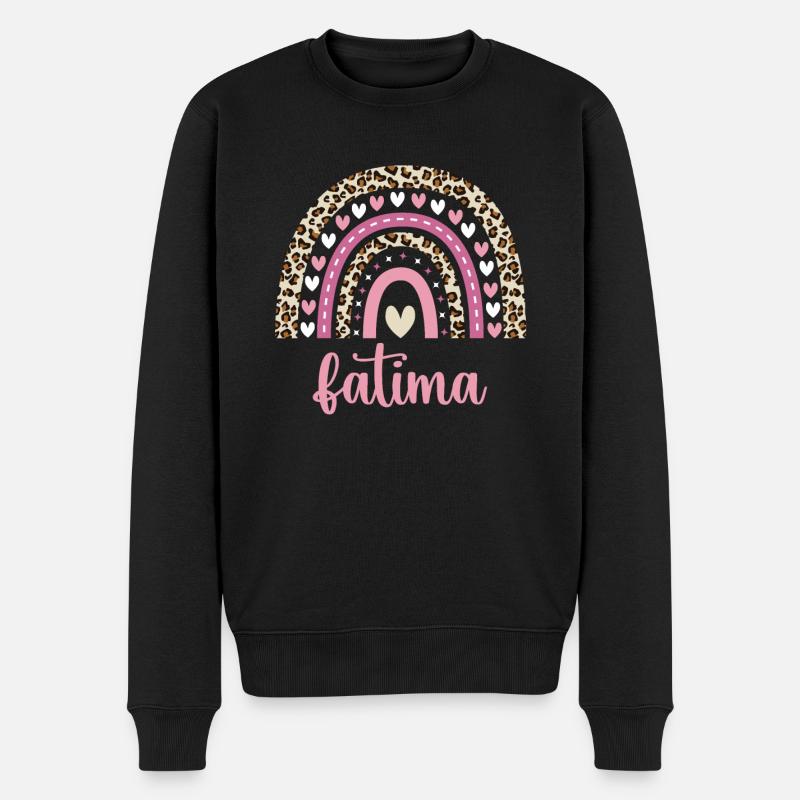 Fatima Regenbogen Name Geburtstag Fatima - Männer Premium Bio Pullover - Schwarz