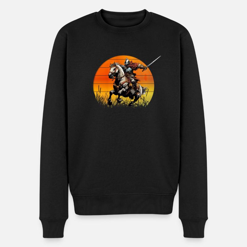 Ritterritter Mittelalterliche Renaissance-rüstung - Männer Premium Bio Pullover - Schwarz