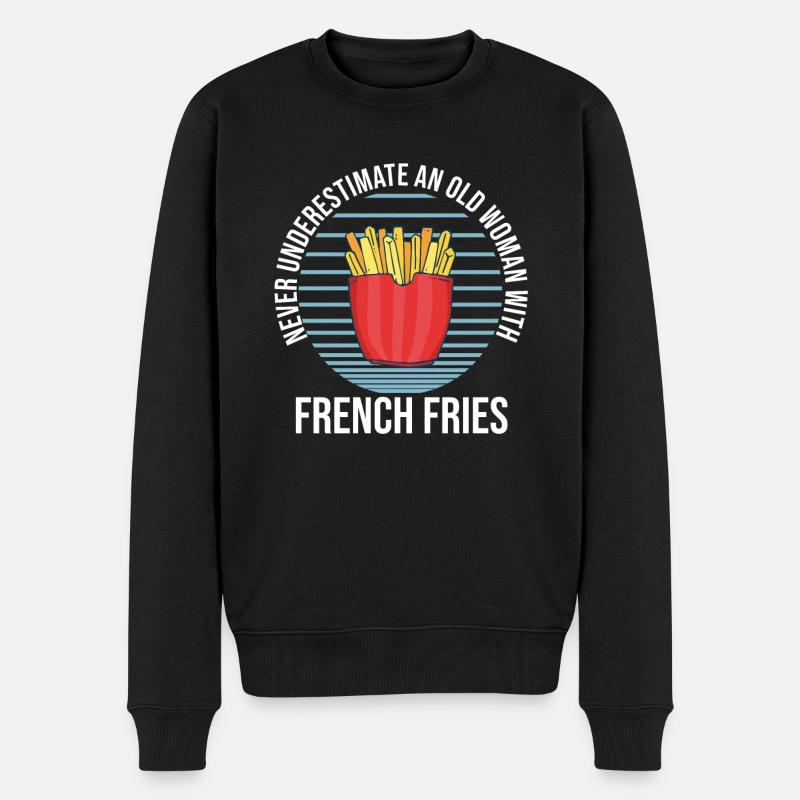 Frites amusantes Frites drôles - Pull Premium bio Homme - noir