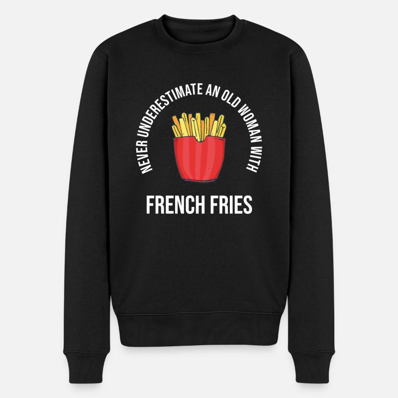 Frites amusantes Frites drôles - Pull Premium bio Homme - noir