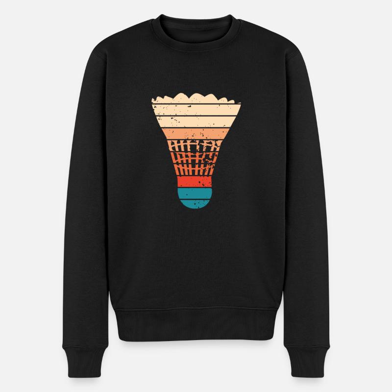 Retro Badminton Federball - Männer Premium Bio Pullover - Schwarz