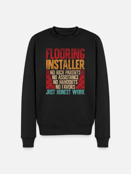Bodenleger Fliesenleger Estrichleger - Männer Premium Bio Pullover - Schwarz