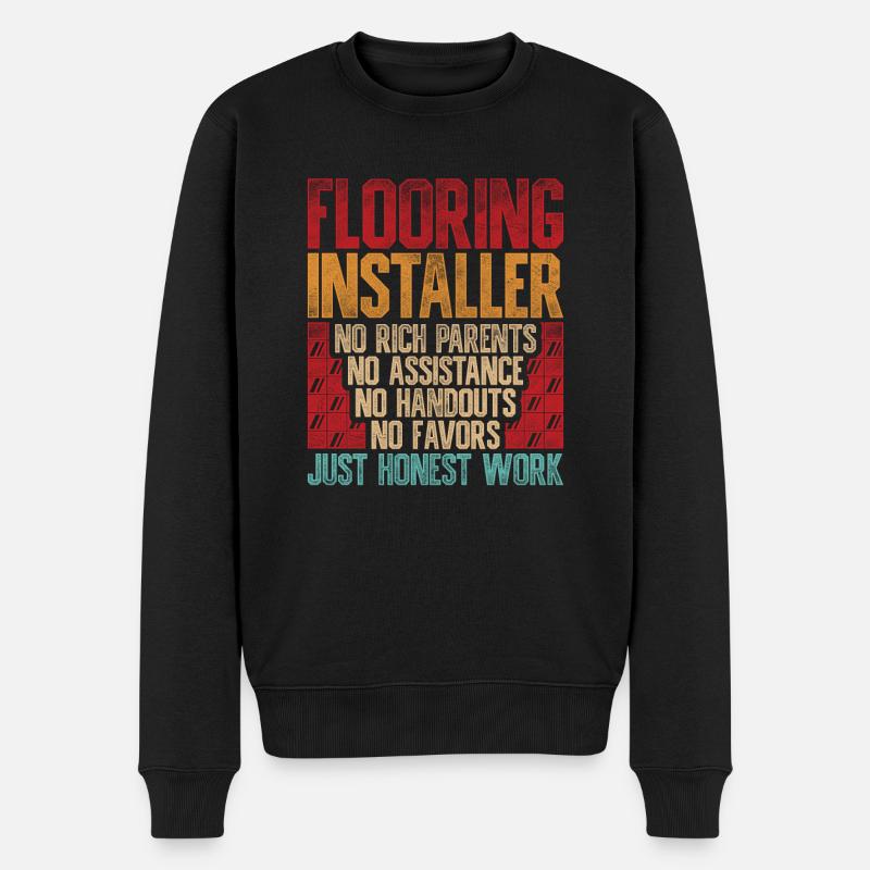 Bodenleger Fliesenleger Estrichleger - Männer Premium Bio Pullover - Schwarz