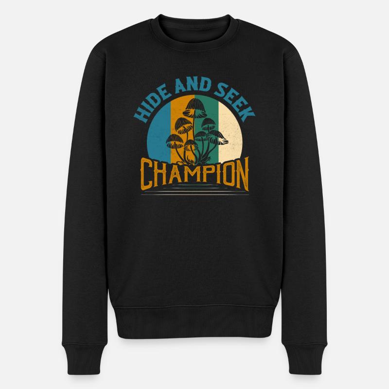 Mycologue champignon champion de cache-cache - Pull Premium bio Homme - noir