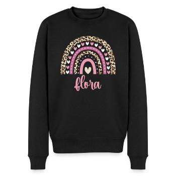 Flora Regenbogen Name Geburtstag Flora - Männer Premium Bio Pullover - Schwarz - Vorne - Nico (187cm)