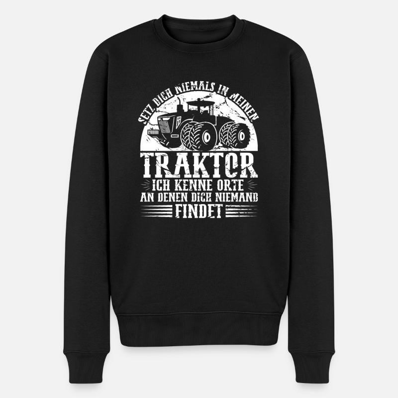 Landmaschine Traktorfahrer Landwirt - Männer Premium Bio Pullover - Schwarz