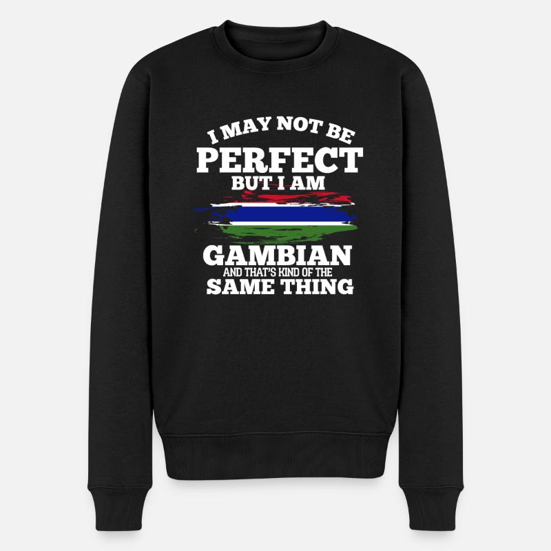 Gambia - Männer Premium Bio Pullover - Schwarz