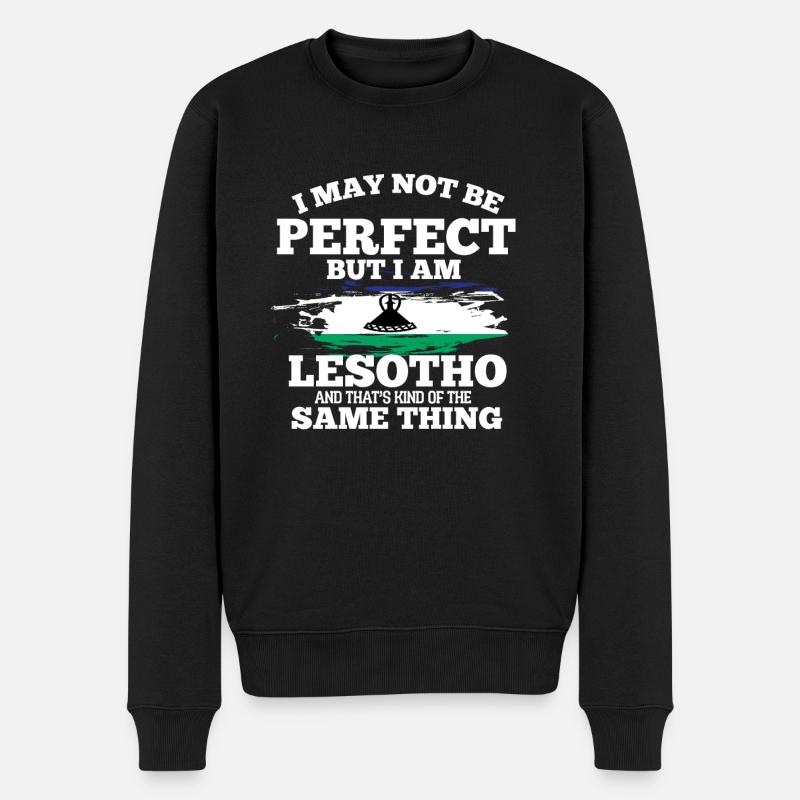 Lesotho - Männer Premium Bio Pullover - Schwarz