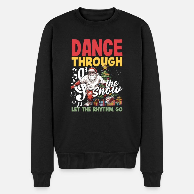 Santa's got the flow, let it snow DJ Xmas Hip Hop - Männer Premium Bio Pullover - Schwarz