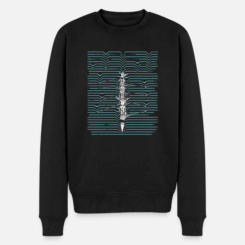 Welle Der Rudermannschaft - Männer Premium Bio Pullover - Schwarz