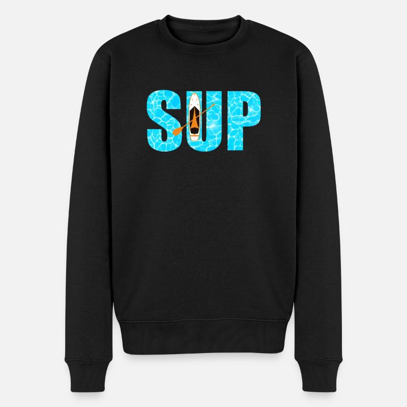 SUP Paddleboarding - Männer Premium Bio Pullover - Schwarz
