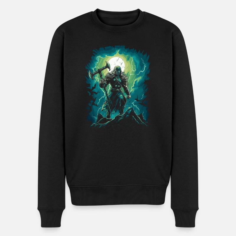 Der Gott des Donners auf deinem Halloween Thor - Männer Premium Bio Pullover - Schwarz
