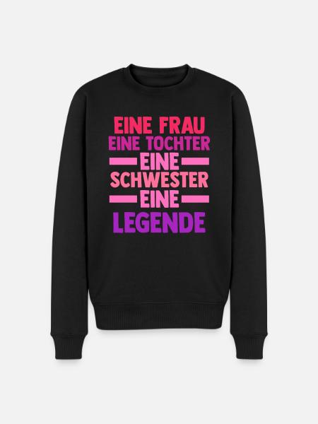 Tochter Schwester - Männer Premium Bio Pullover - Schwarz