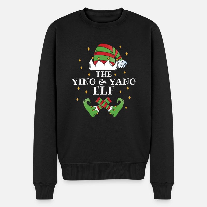 L’Elfe Ying & Yang Namaste - Pull Premium bio Homme - noir