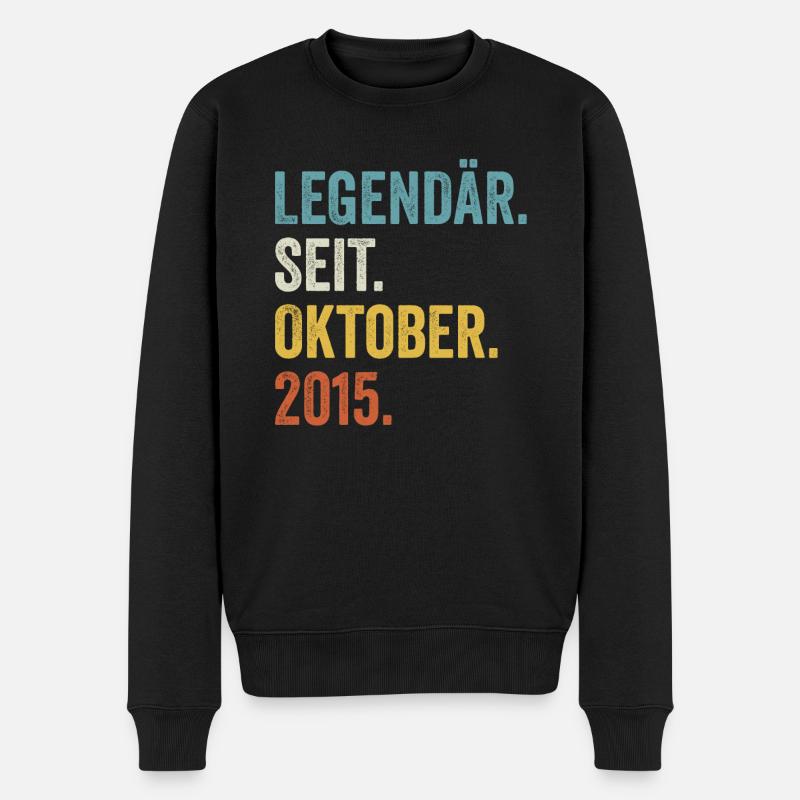 8. Geburtstag 8 Jahre Legendär Seit Oktober 2015 - Männer Premium Bio Pullover - Schwarz