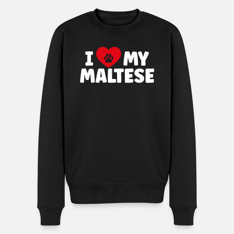 Cadeaux de propriétaire maltais - Pull Premium bio Homme - noir