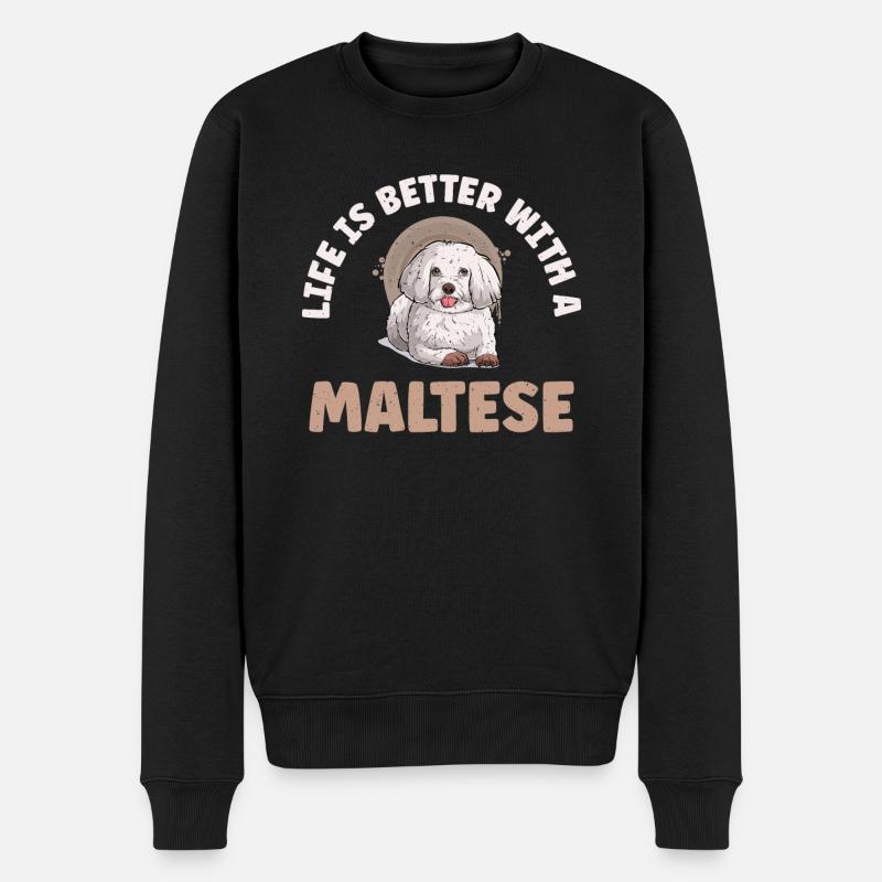 Cadeaux de propriétaire maltais - Pull Premium bio Homme - noir