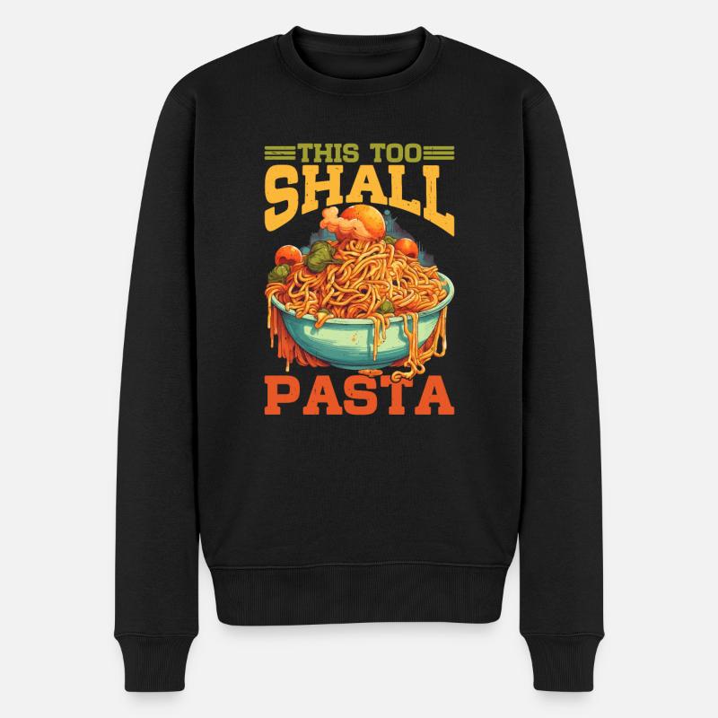 This Too Shall Pasta 9 - Männer Premium Bio Pullover - Schwarz