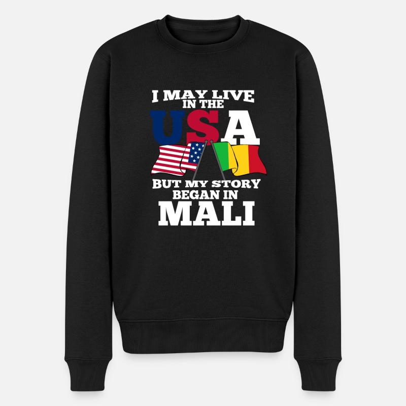 Malian - Männer Premium Bio Pullover - Schwarz