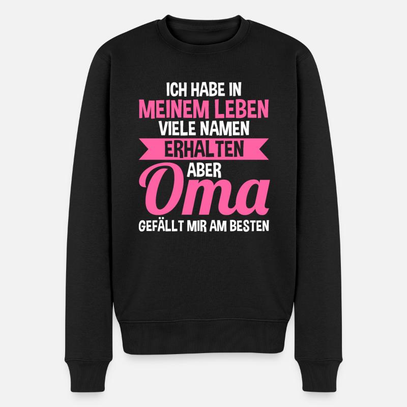Großmutter Oma - Männer Premium Bio Pullover - Schwarz