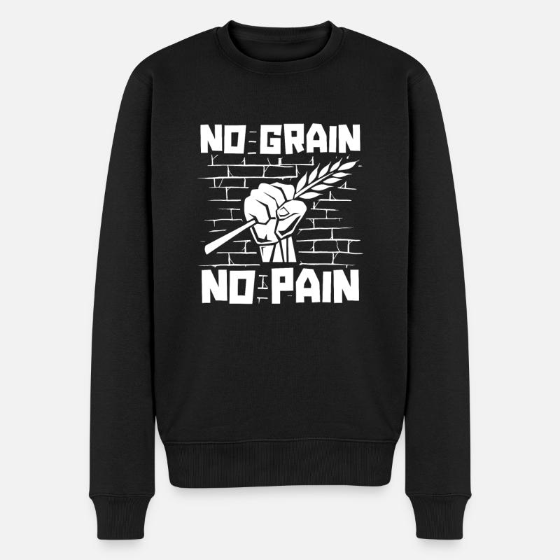 Glutenfrei Witzig - Männer Premium Bio Pullover - Schwarz