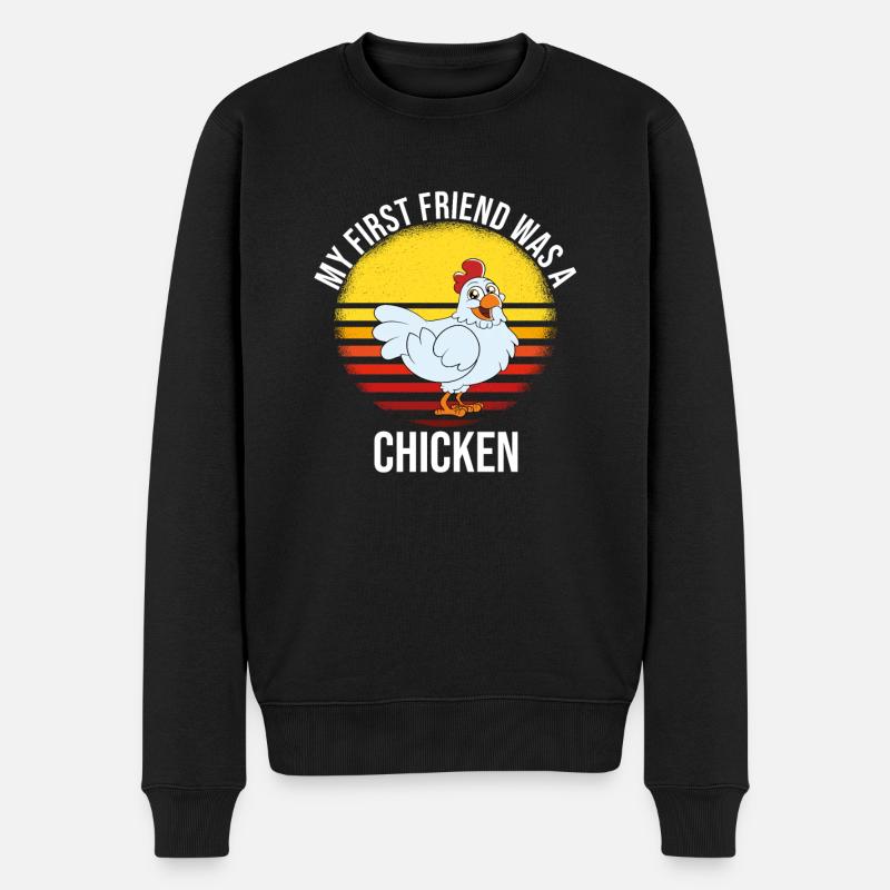 Drôle de poulet disant poulet - Pull Premium bio Homme - noir