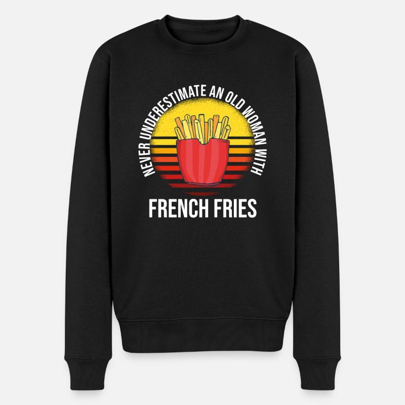 Frites amusantes Frites drôles - Pull Premium bio Homme - noir