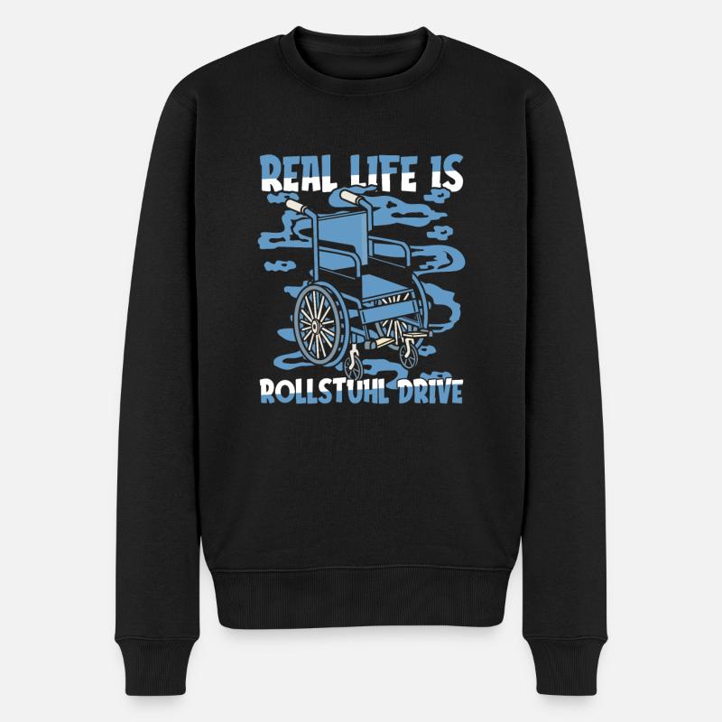 Fauteuil roulant Fauteuil roulant drôle - Pull Premium bio Homme - noir