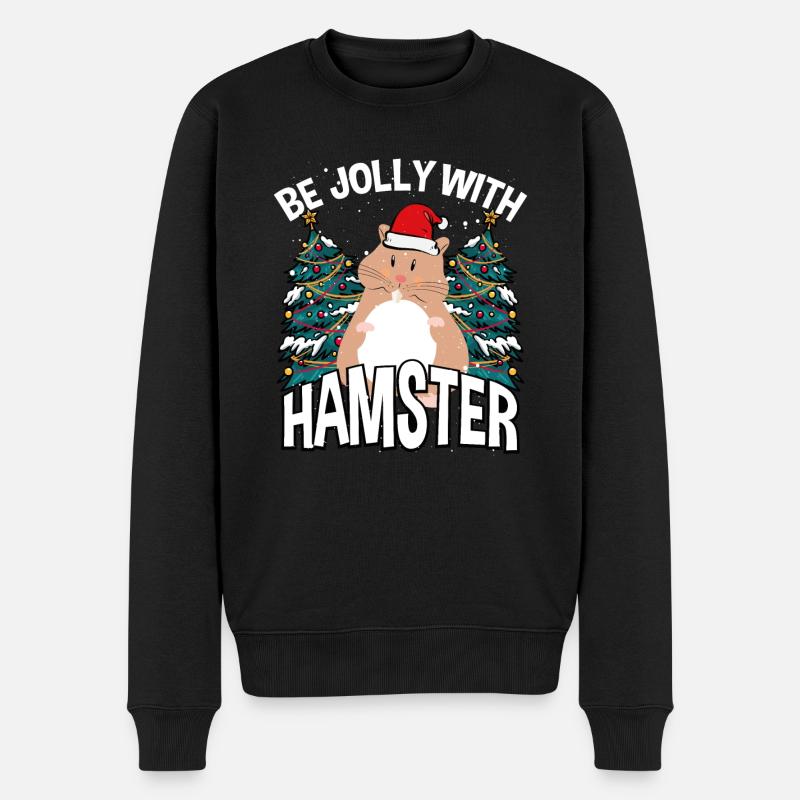 Soyez joyeux avec les hamsters - Pull Premium bio Homme - noir