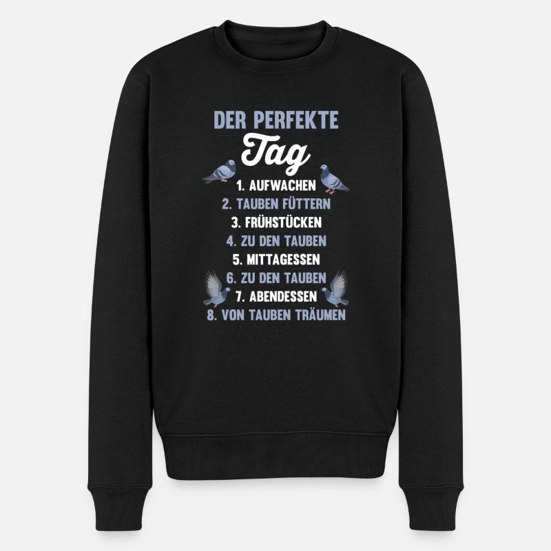 Taubenzüchter Brieftaube Tauben - Männer Premium Bio Pullover - Schwarz