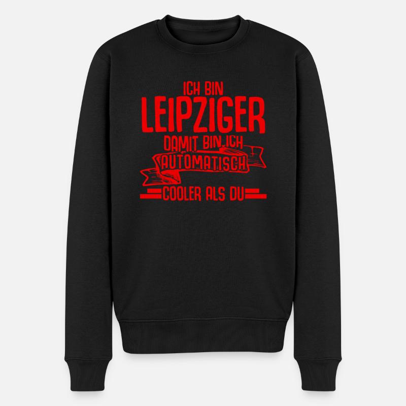 Leipzig cooler Leipziger - Männer Premium Bio Pullover - Schwarz