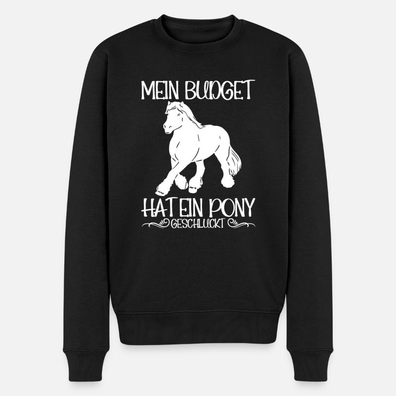 Pferdeliebhaber Pferde Reiten Pferdestall - Männer Premium Bio Pullover - Schwarz