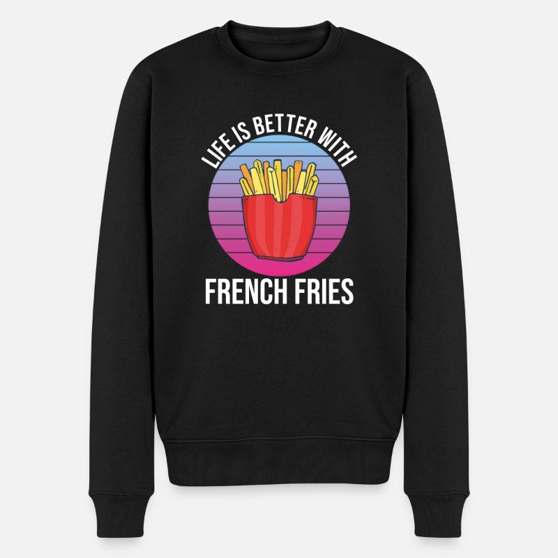 Frites amusantes Frites drôles - Pull Premium bio Homme - noir