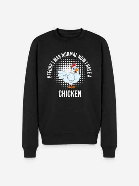 Funny Chicken Saying Chicken - Men's Premium Organic Jumper - black